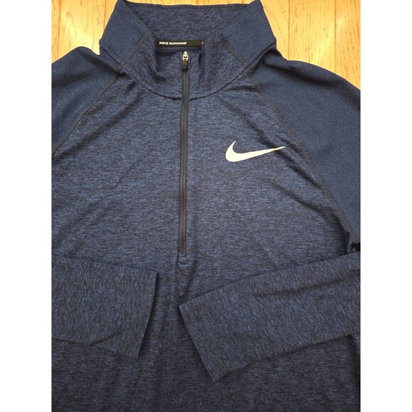 Nike Element 2.0 1/2 Zip Running Top Long-sleeve Dri-Fit Blue Mens Small - Picture 2 of 7